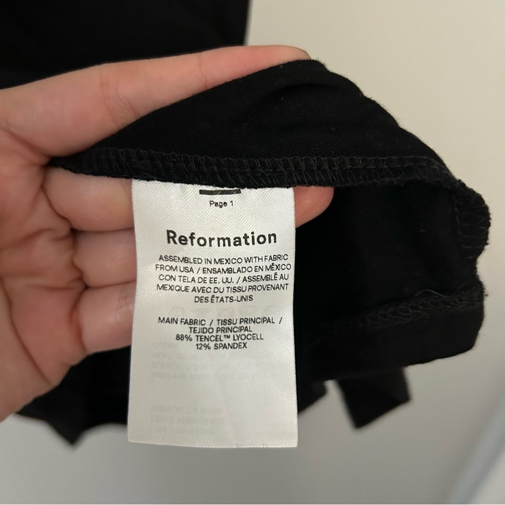 Reformation Vida Twisted Knit Mini Dress in Black - Picture 6 of 6